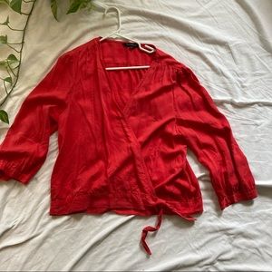 Red wrap top